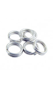 Metal Split rings 4mm double bent - Silver